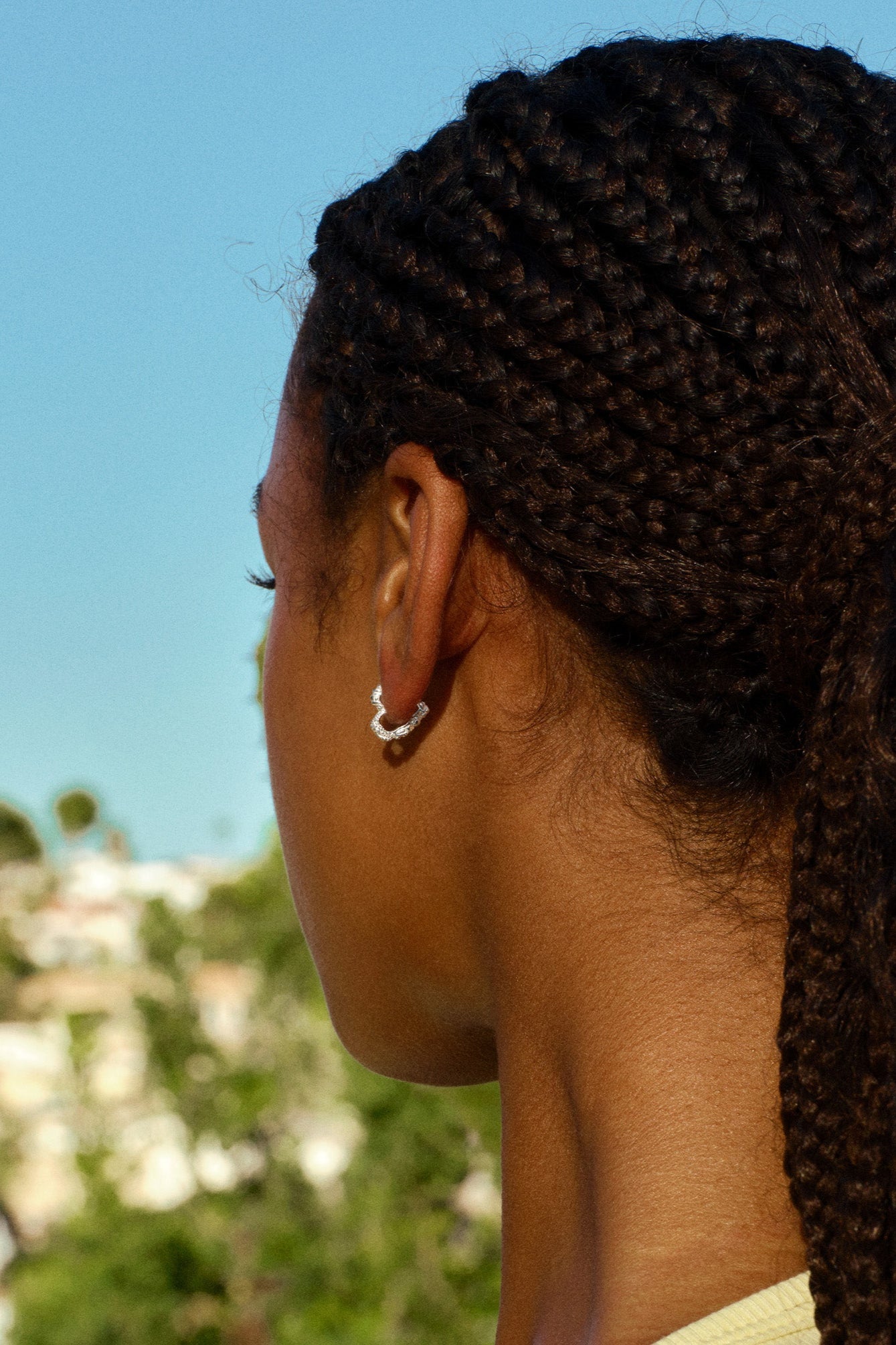 Heart Crush hoops, mini - sølv