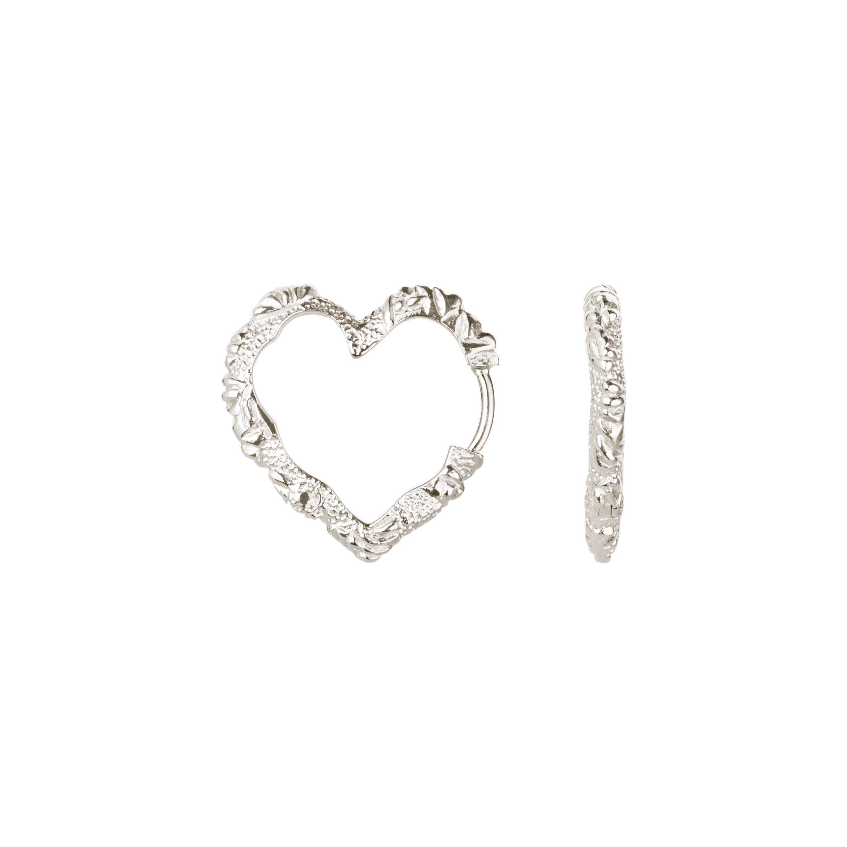 Heart Crush hoops, mellem - sølv