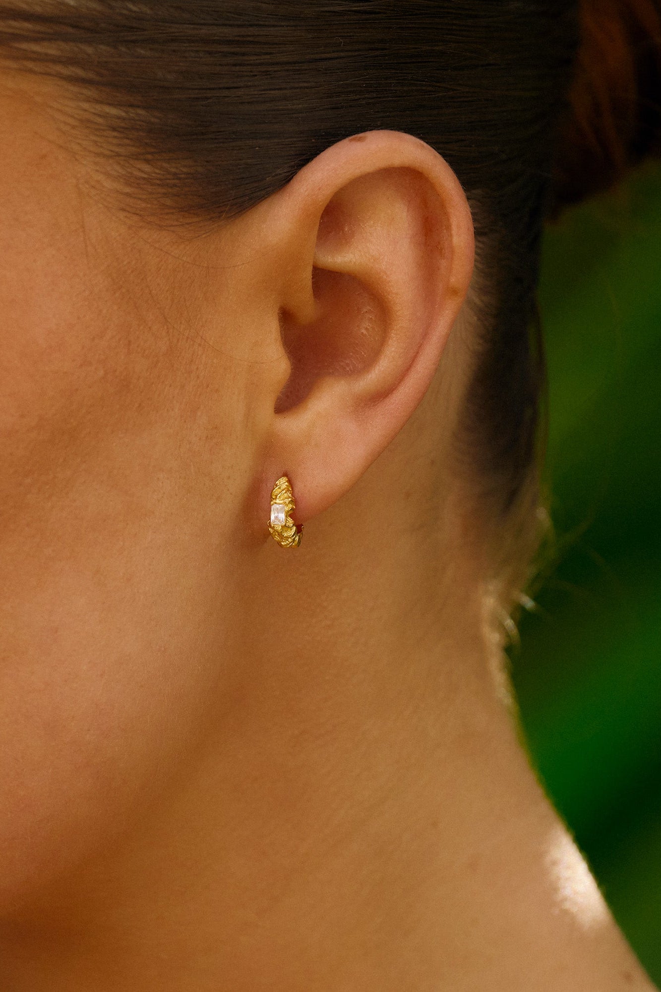 Small Flare Zebra hoops – forgyldt