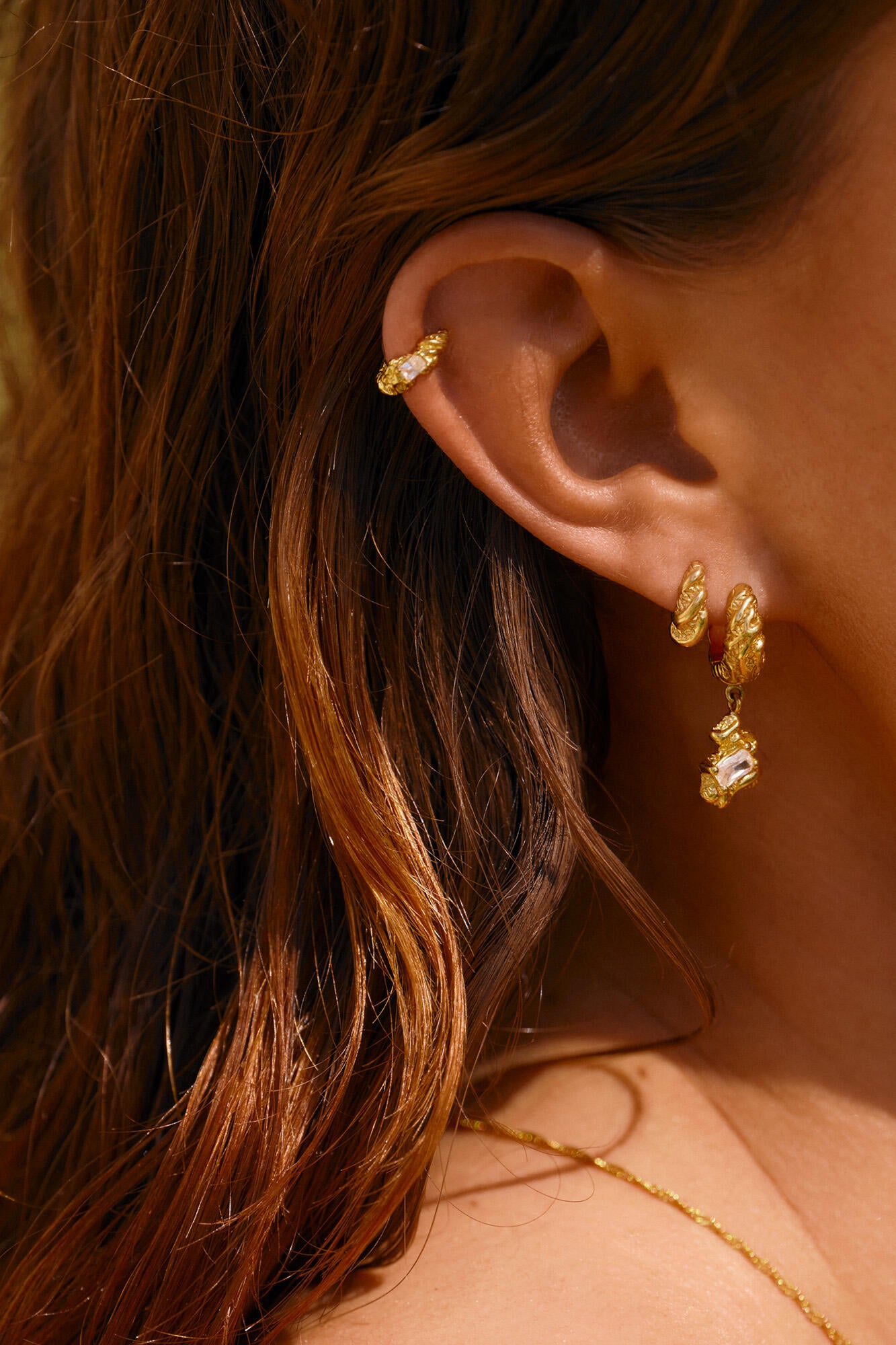 Small Flare Zebra hoops – forgyldt