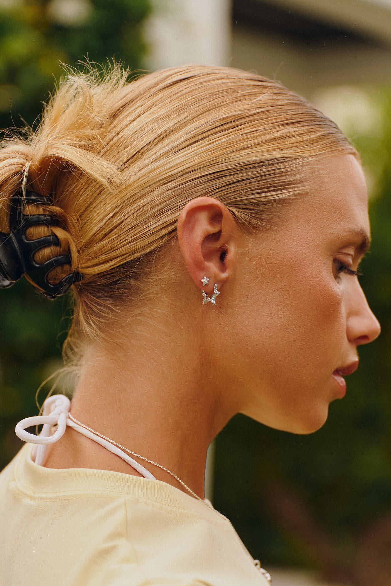 Mini Stars Sparkly hoops – sølv
