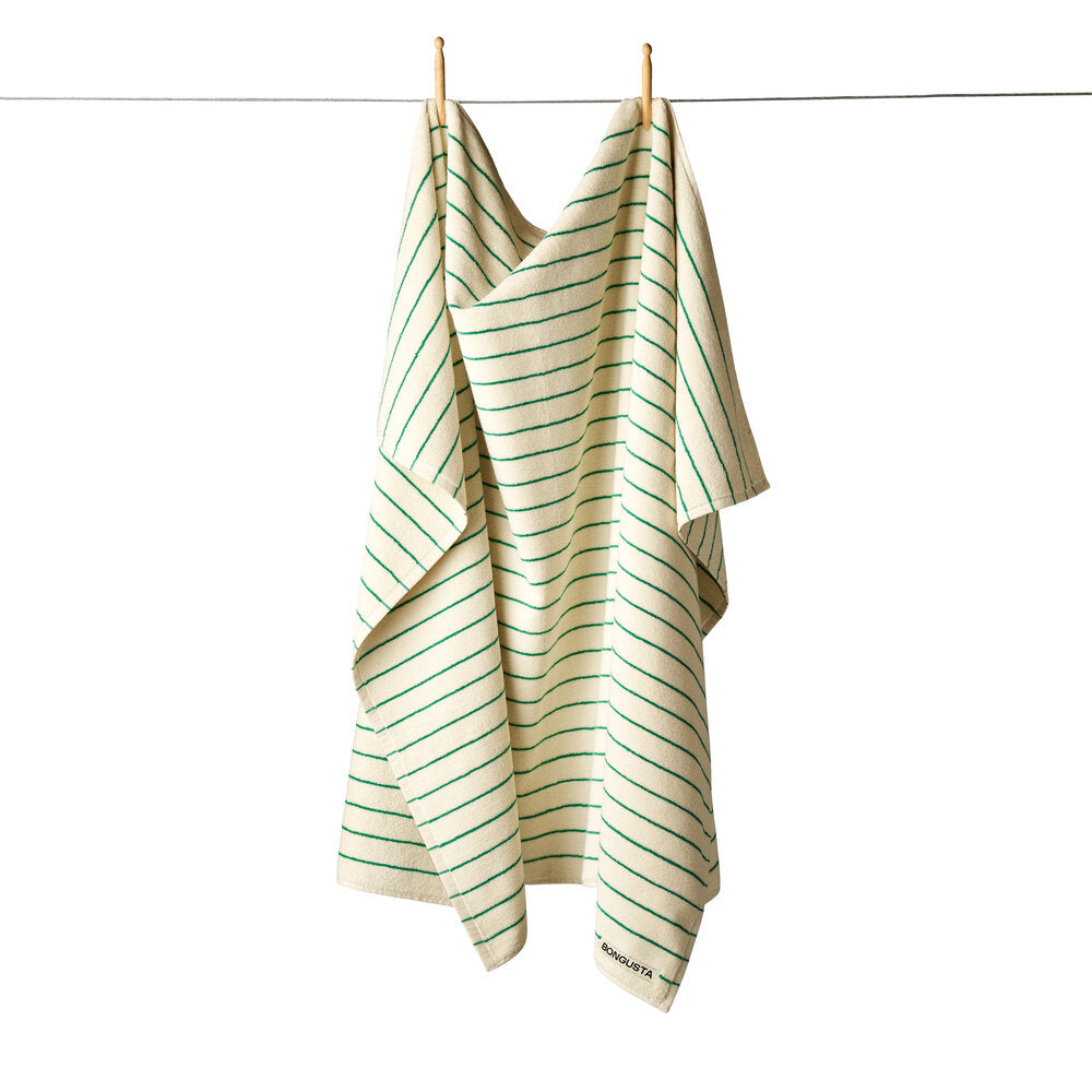 Naram håndklæde - Pure White & Grass