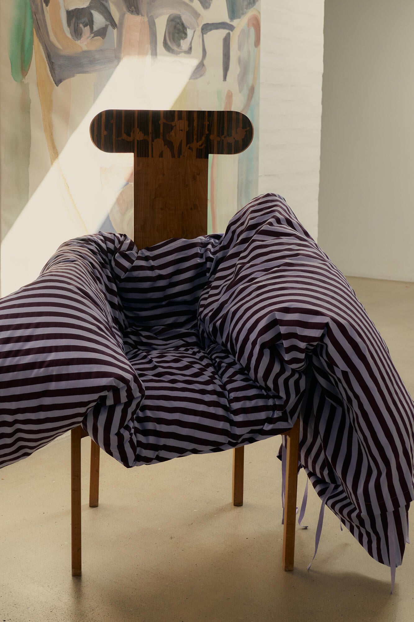 Percale sengesæt – Wine & Lavender blue