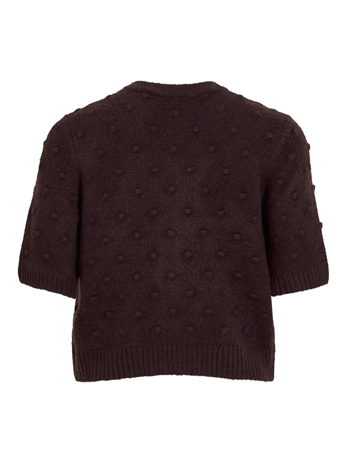 Visofie kortærmet cardigan - Coffee Bean