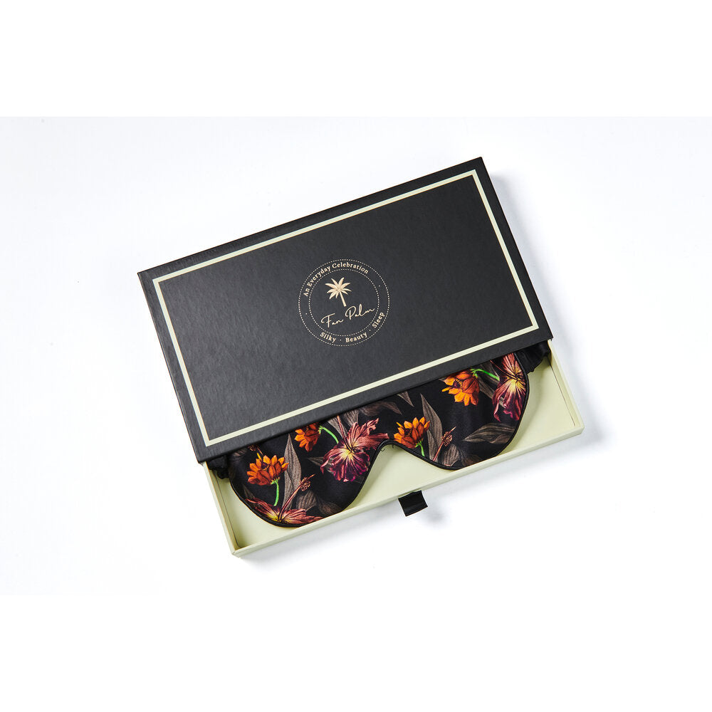 Silke sovemaske - Black Hibiscus