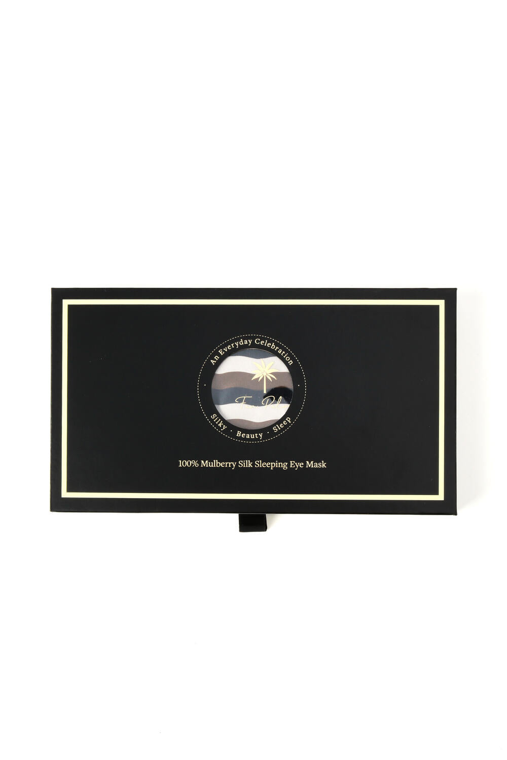 Mokka Strip sovemaske - Black, cream, mocca stripes