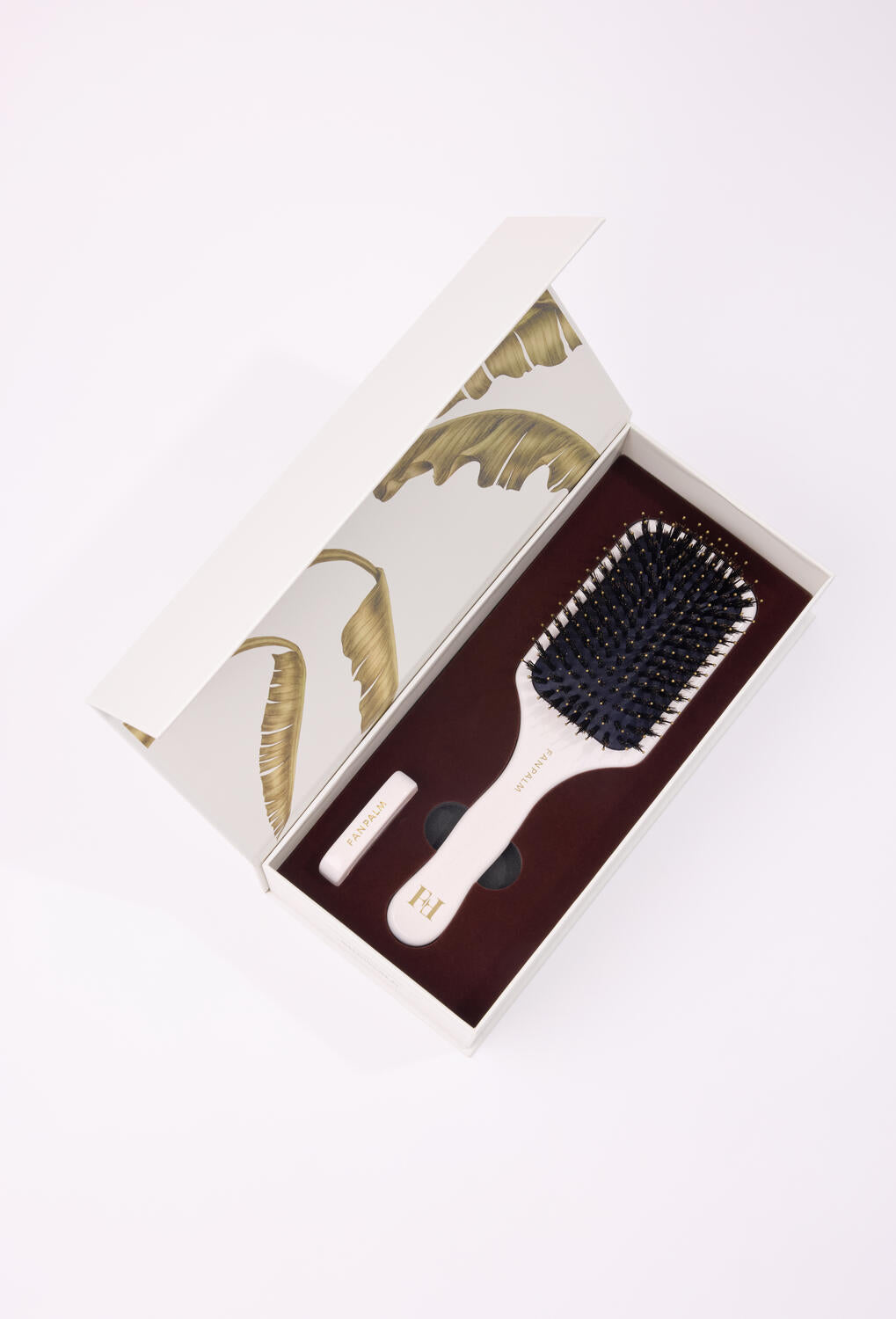 Boar- & Nylon hårbørste, Medium - Glossy White