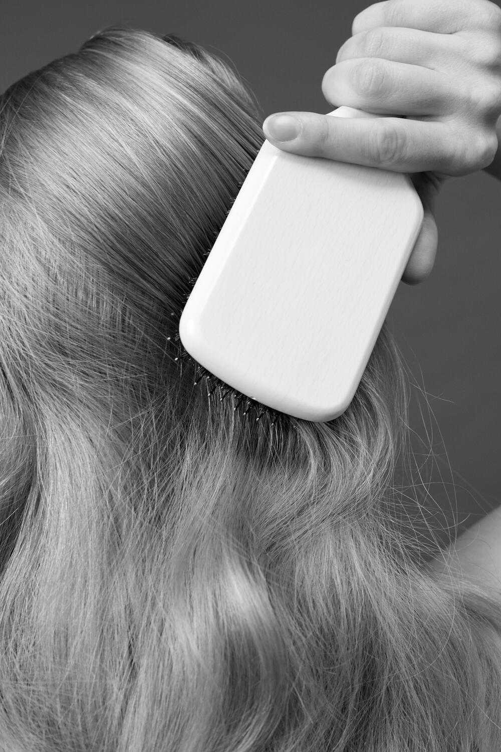 Boar- & Nylon hårbørste, Medium - Glossy White