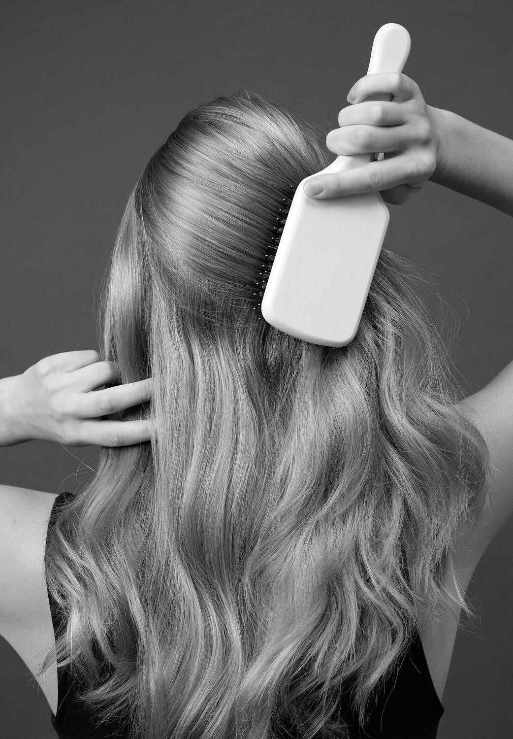 Boar- & Nylon hårbørste, Medium - Glossy White