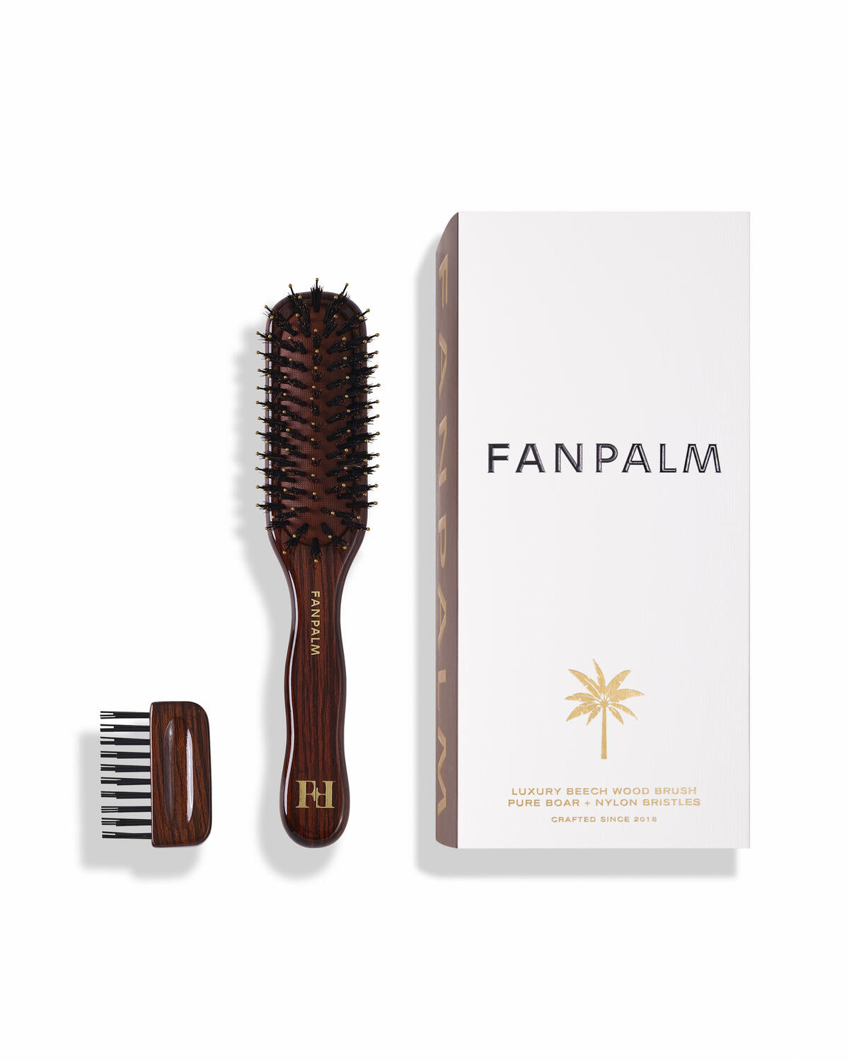 Boar- & Nylon hårbørste, Tall Slim - Glossy Brown
