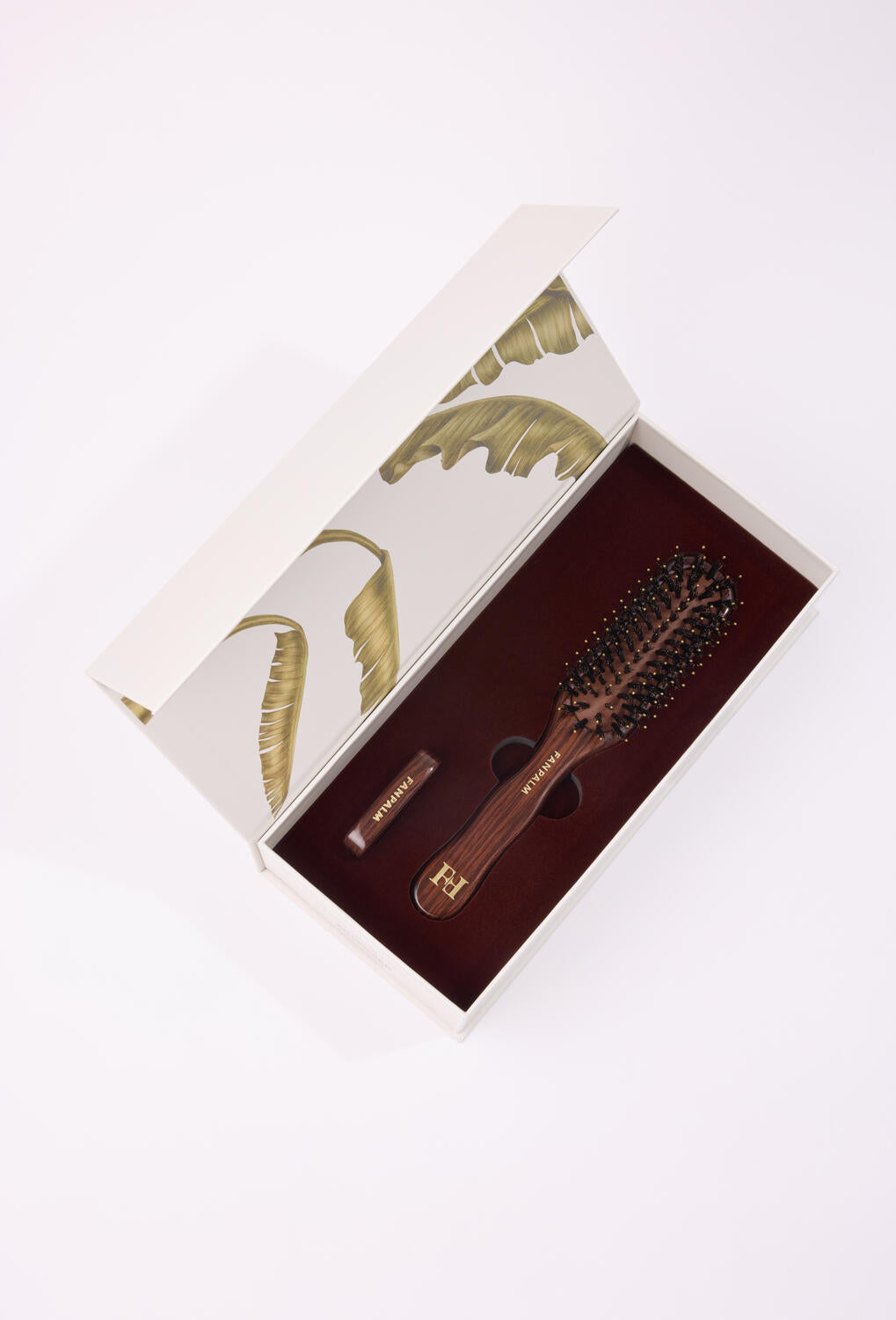 Boar- & Nylon hårbørste, Tall Slim - Glossy Brown