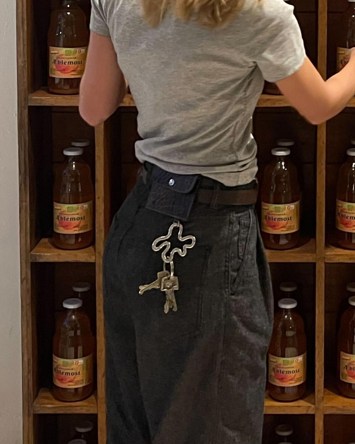 Swirl hook nøglering - sølvfarvet