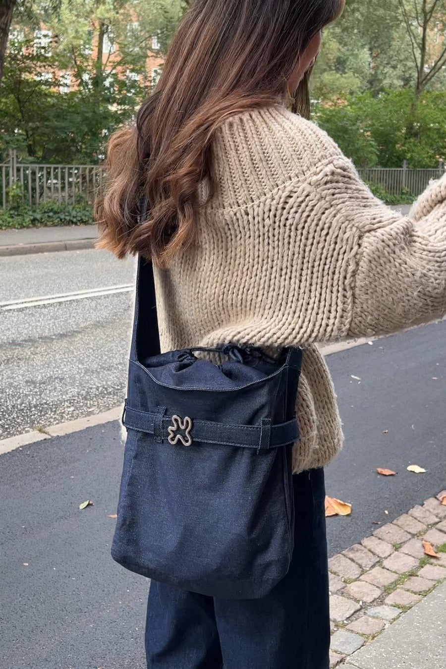 DENIM crossbody taske - blå