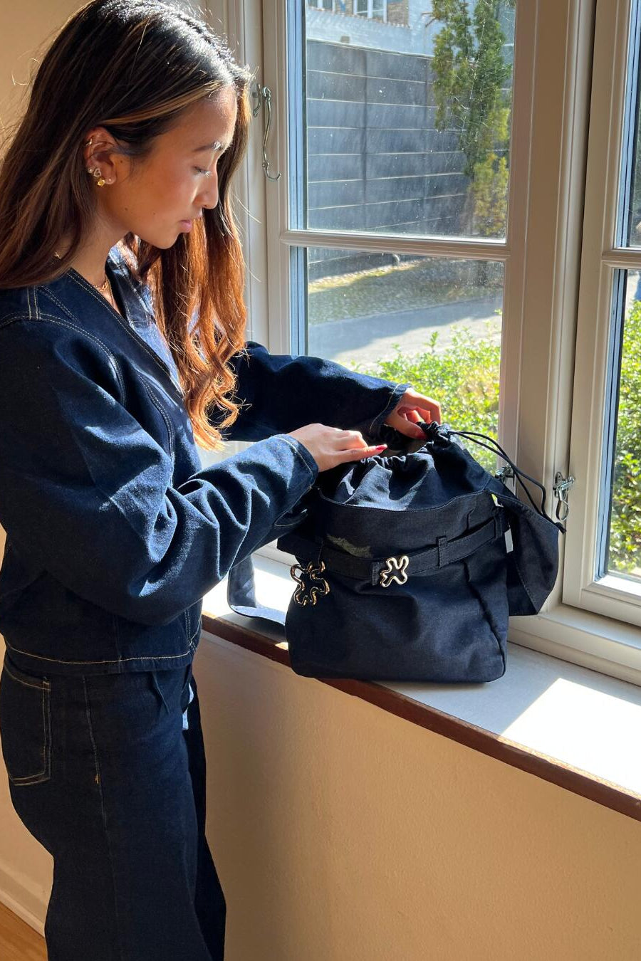 DENIM crossbody taske - blå