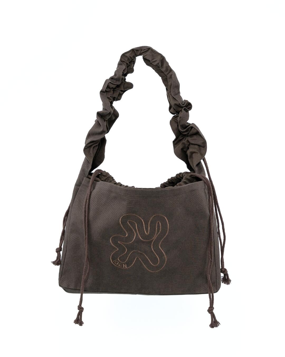 Ruffle Midi Shopper - brun
