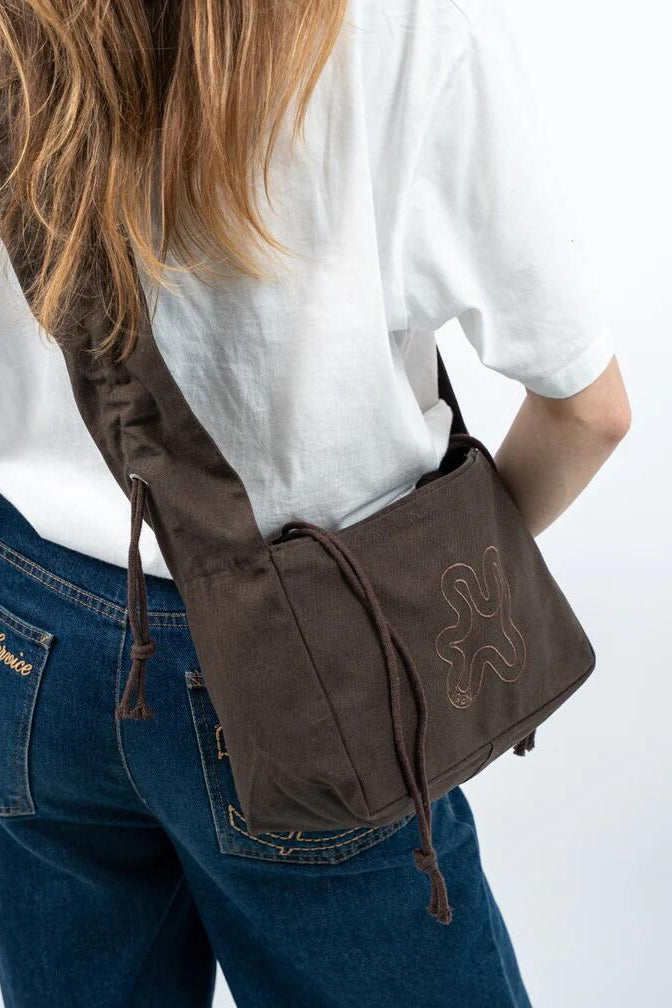 Ruffle Mini shopper - brun