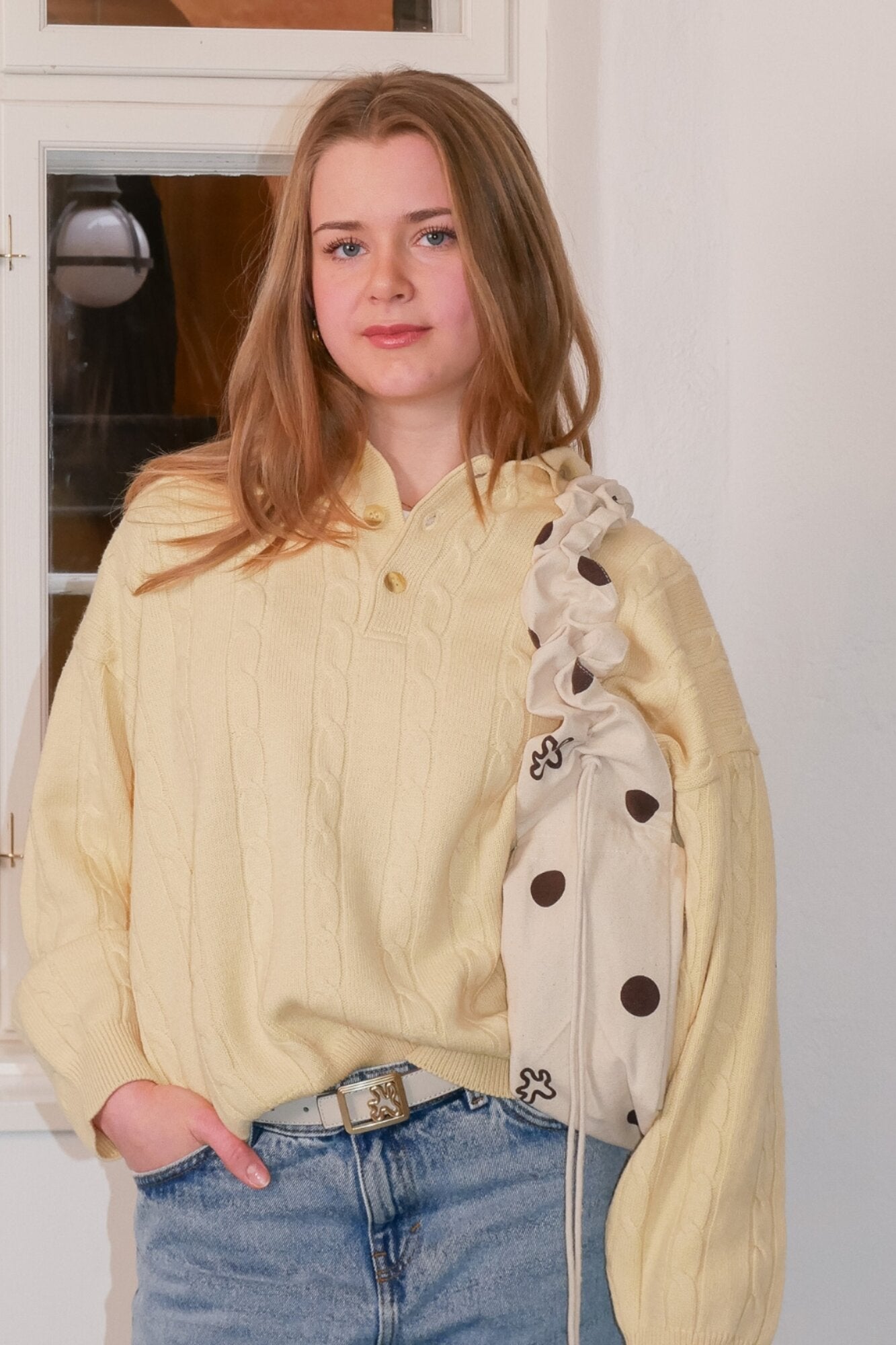 Ruffle Mini shopper - Brown Dots