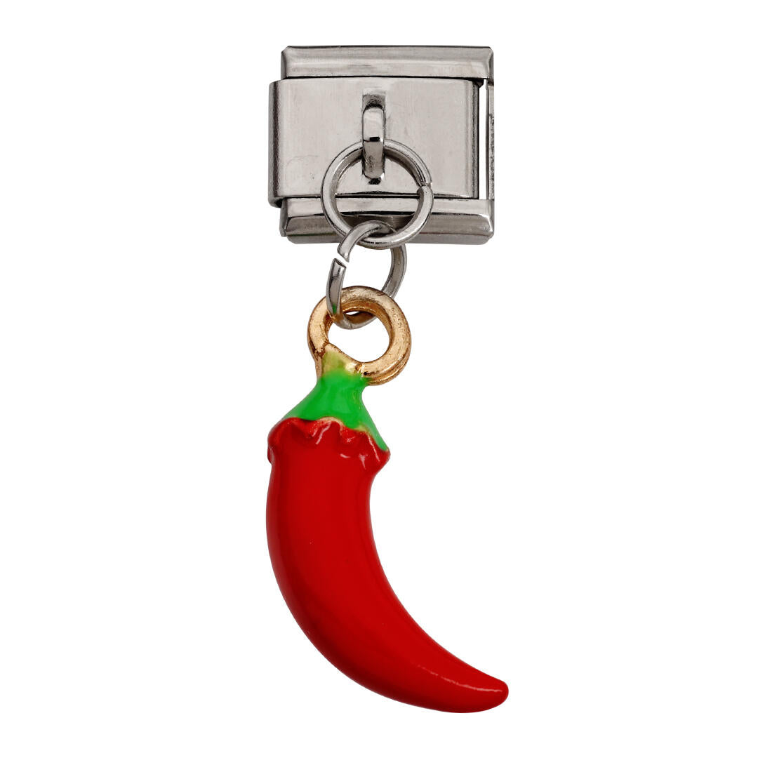Chili charm smykke led - sølvfarvet