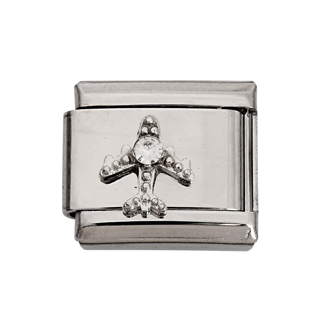 Airplane charm smykke led - sølvfarvet