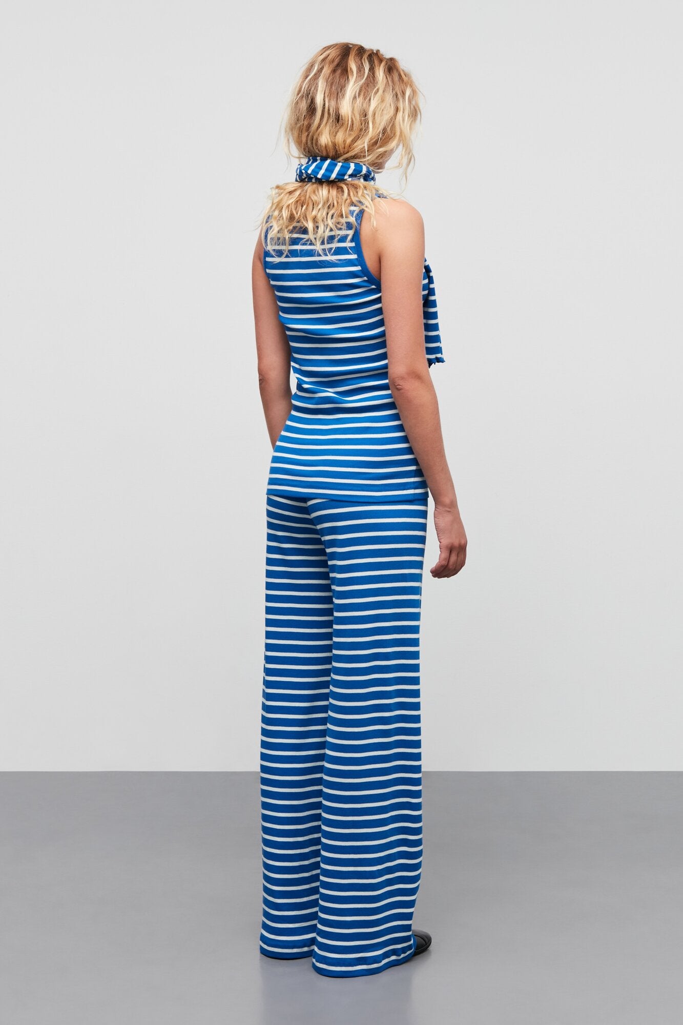 2X2 Cotton Stripe Amour Tank Top - Surf The Web/Vanilla Ice