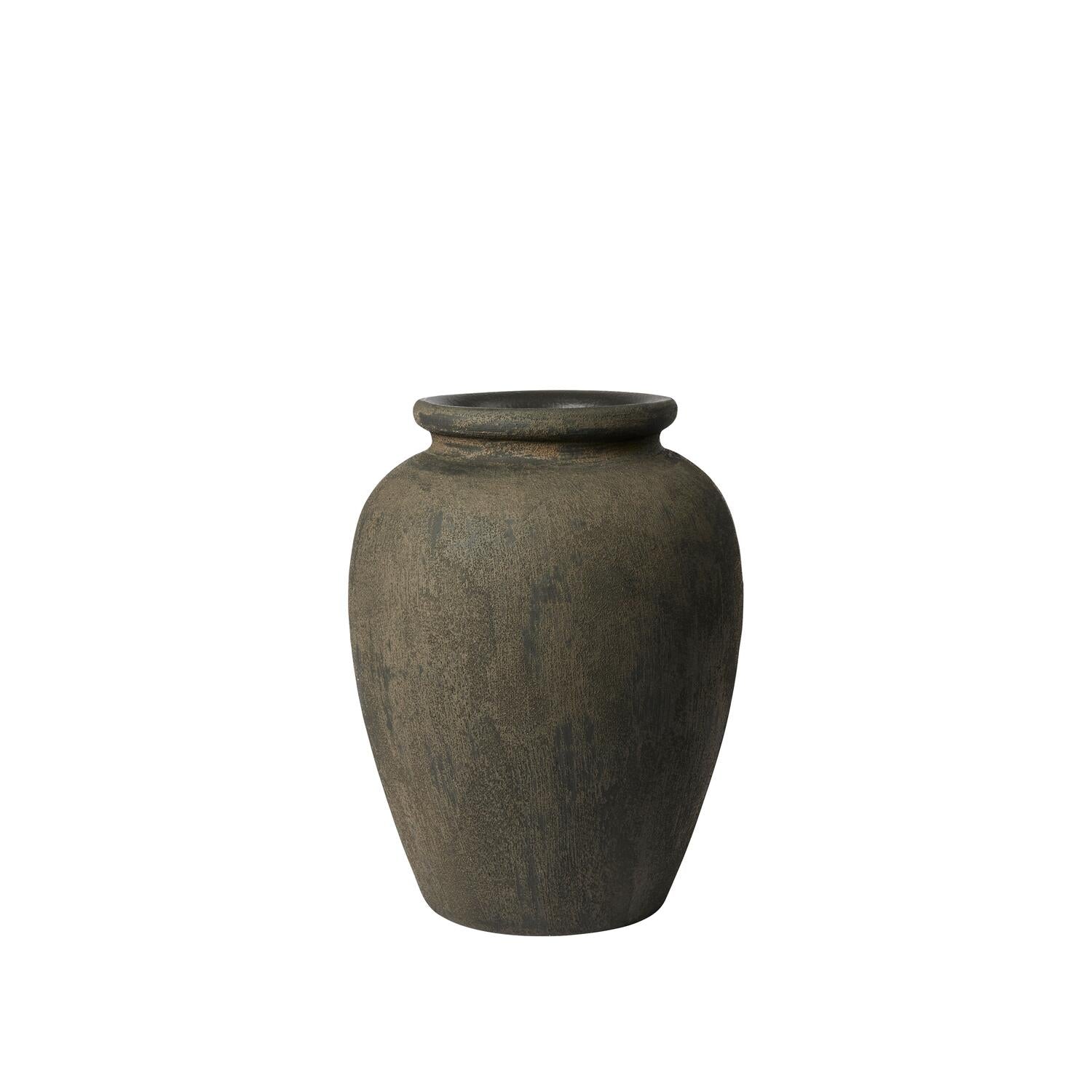 Uma Vase, M - Rustic Dark Brown