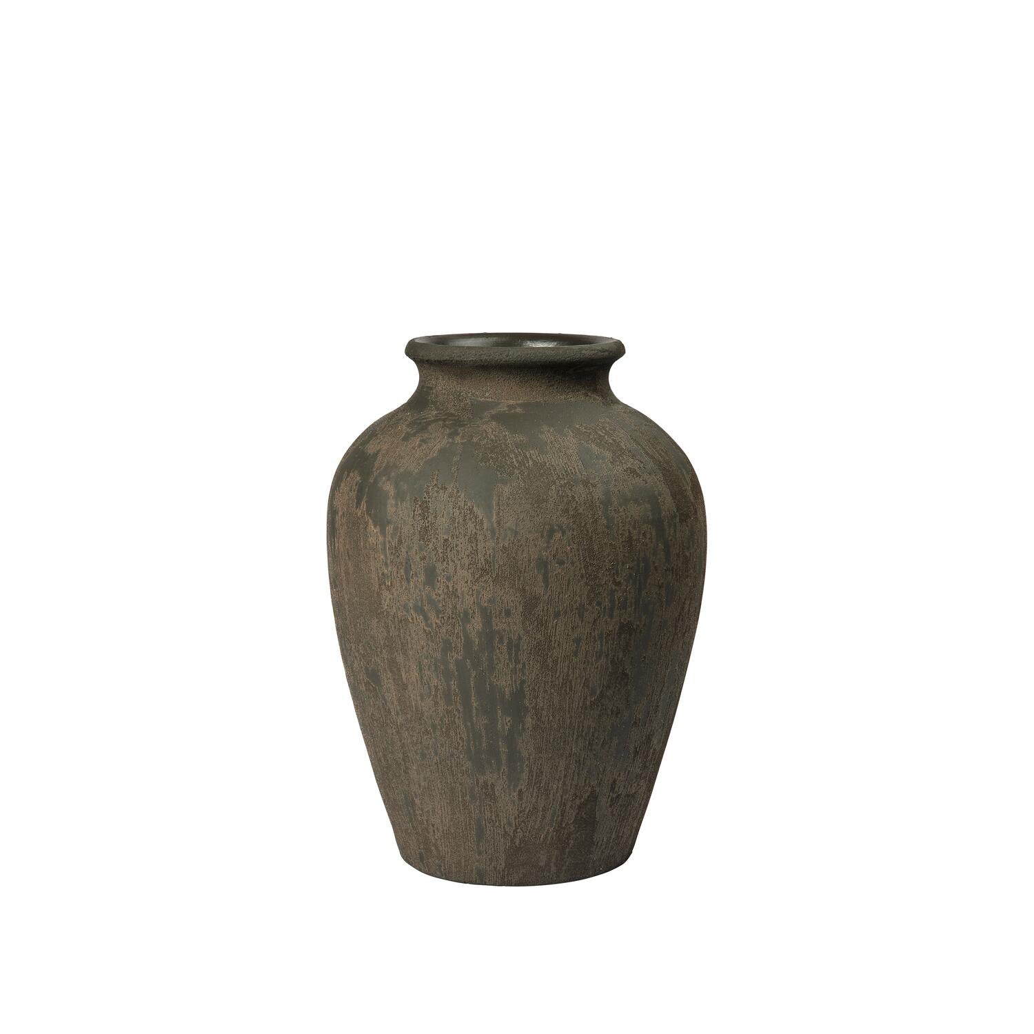 Uma Vase, L - Rustic Dark Brown