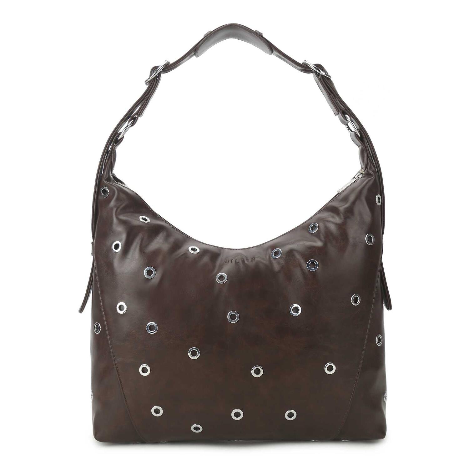 Ellie crossbody taske - Dark Brown Eyelet