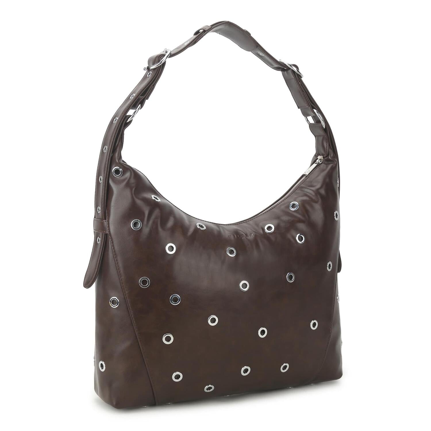 Ellie crossbody taske - Dark Brown Eyelet