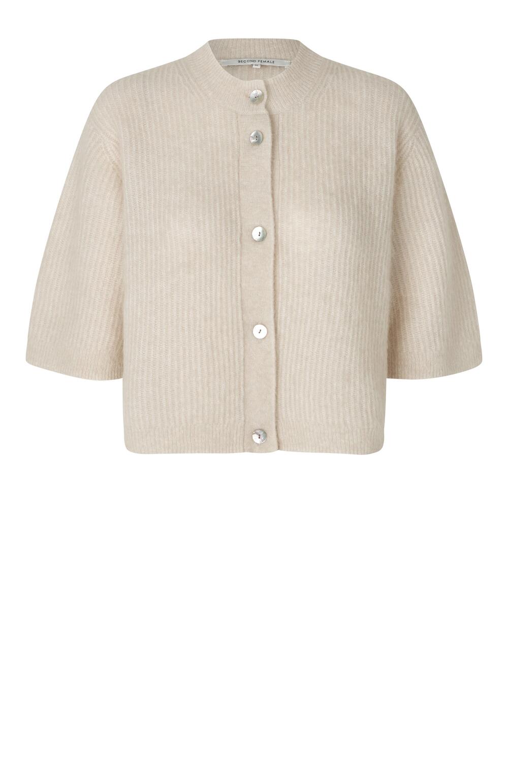 Andrea kortærmet cardigan - Pumice Stone