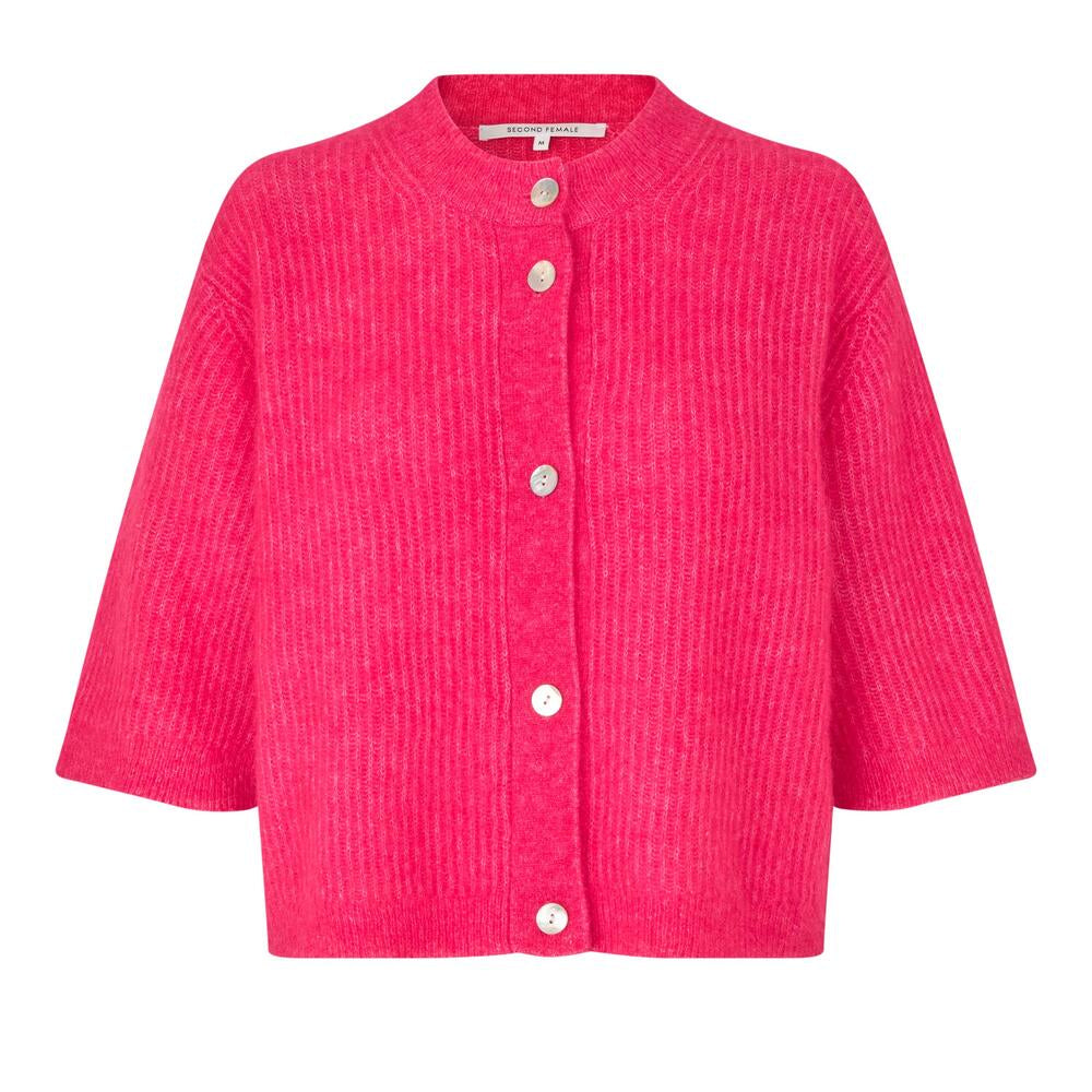 Andrea kortærmet cardigan - Raspberry Sorbet