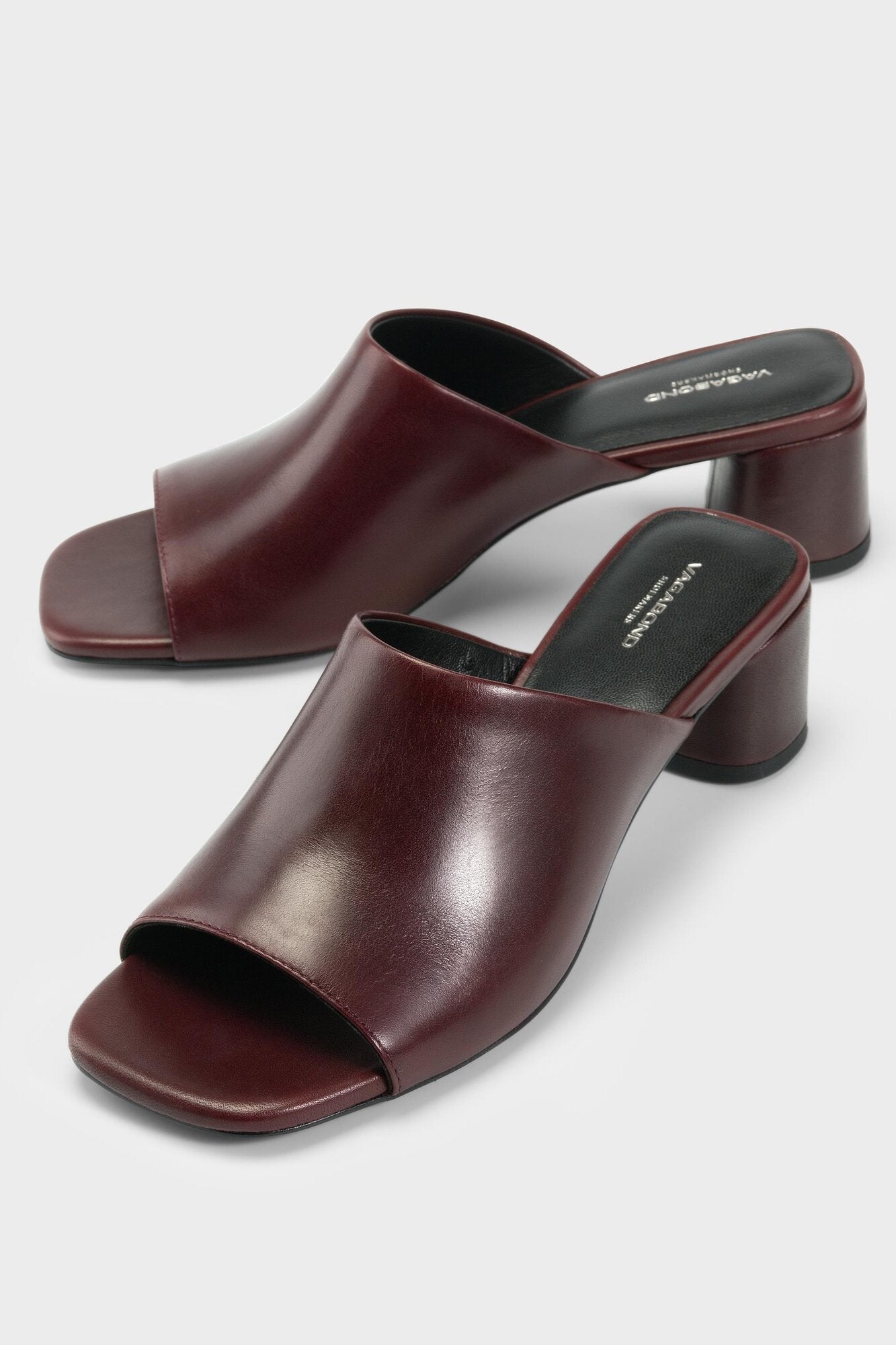 Piper Leather sandaler med hæl - Cherry