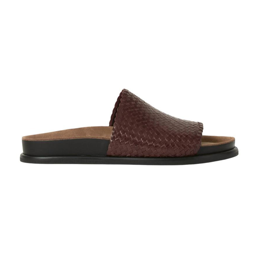 Effie flettet lædersandal - Chokolate