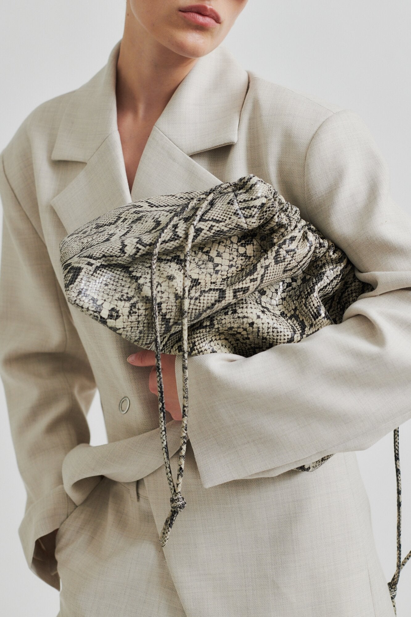 Devon læder clutch - Summer Sand