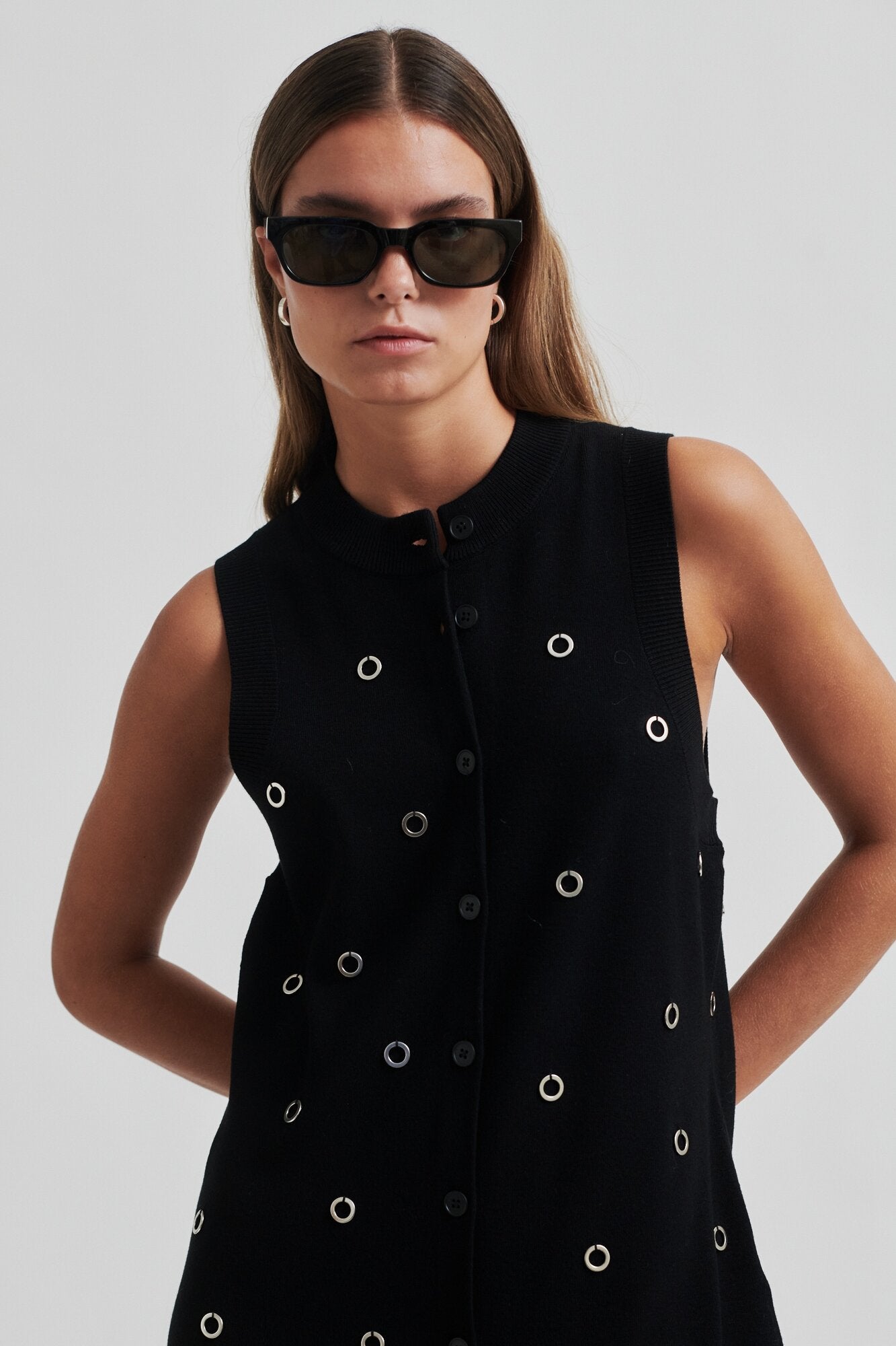 Stinne strikket kjole - sort