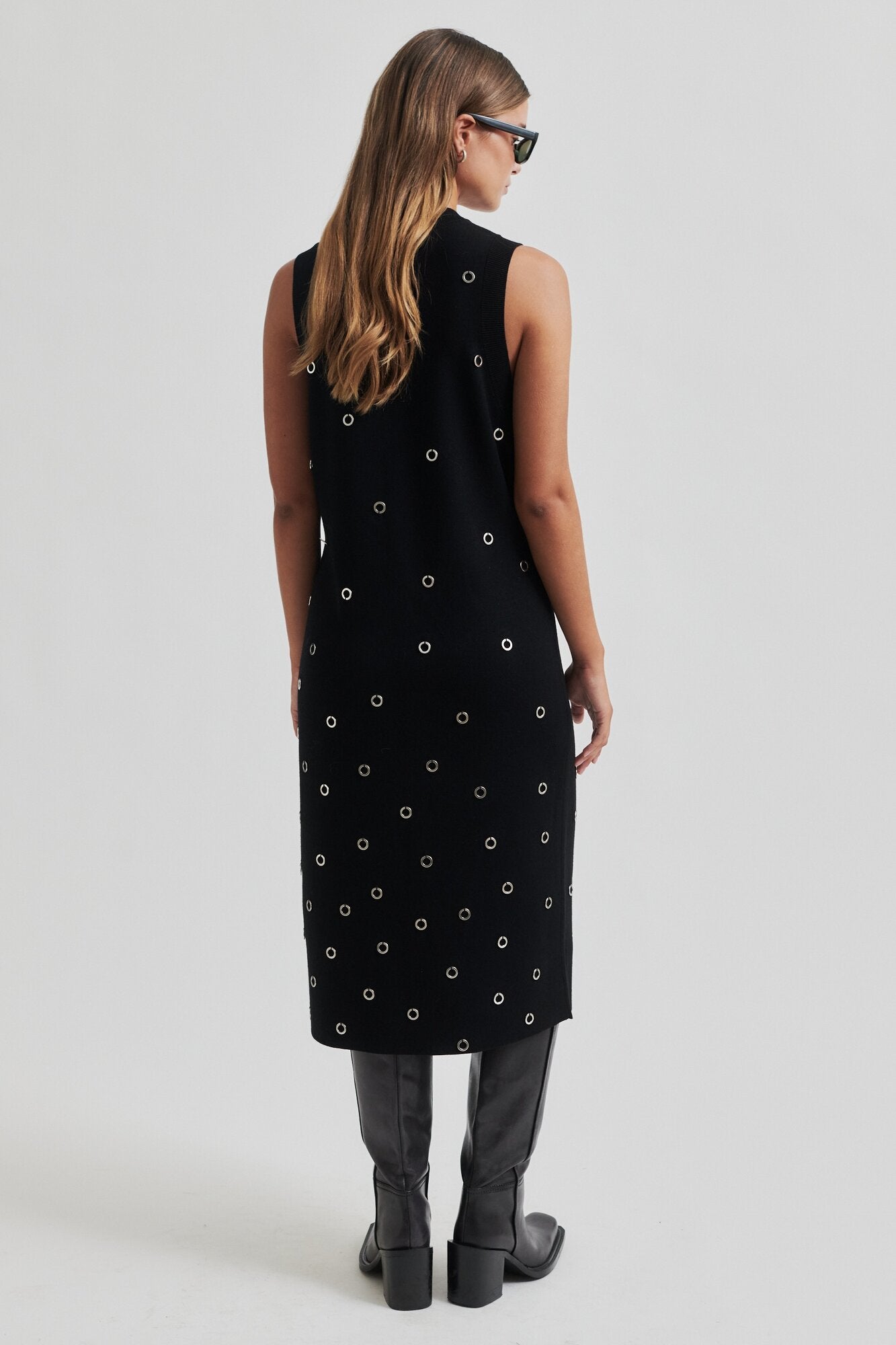 Stinne strikket kjole - sort