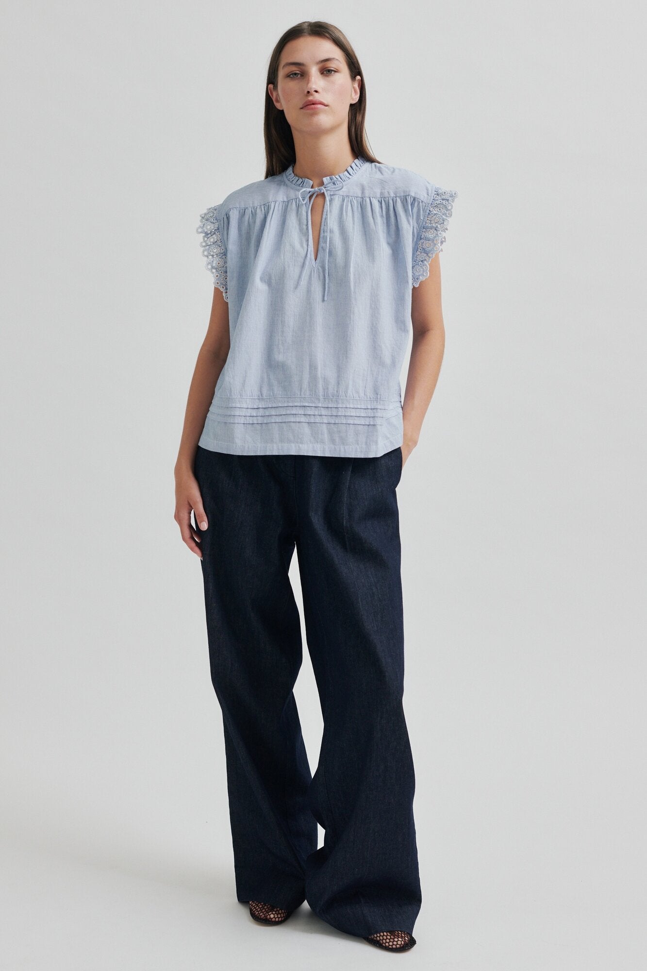 Laure Top - Light Blue Stripe