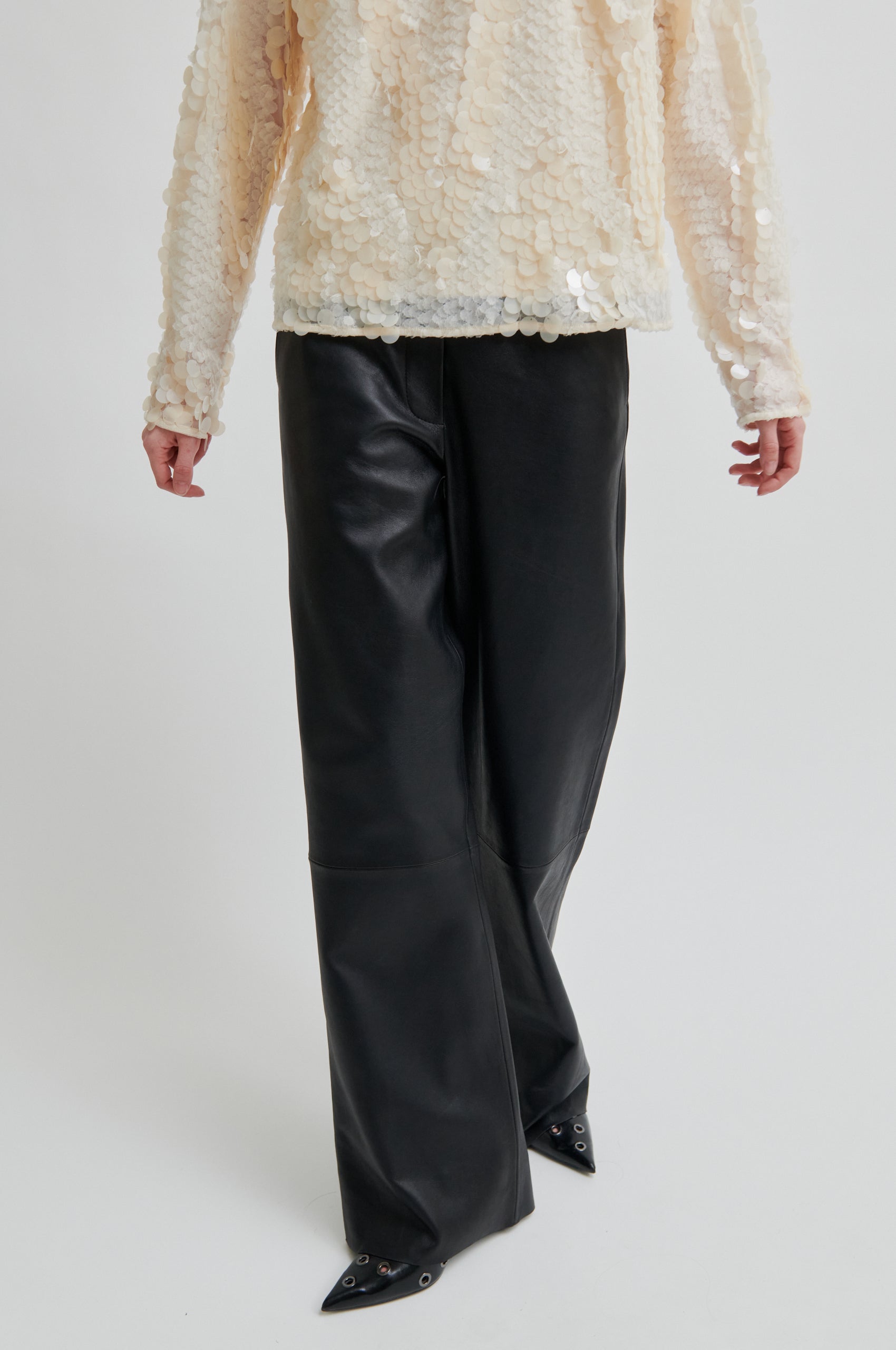 Aluna Bonded læderbukser - sort