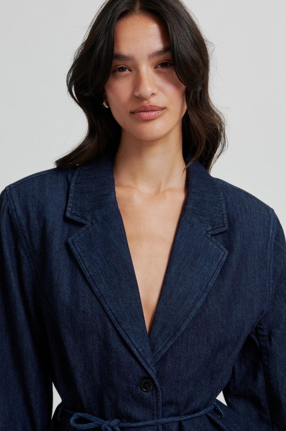 Olane denimblazer - Dark blue denim