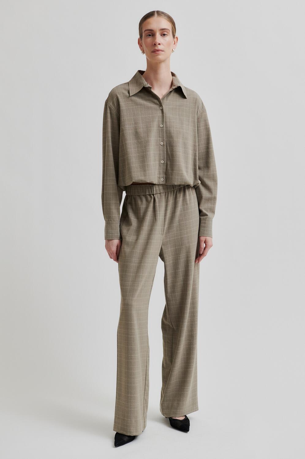 Maira bukser - Mid Brown Melange