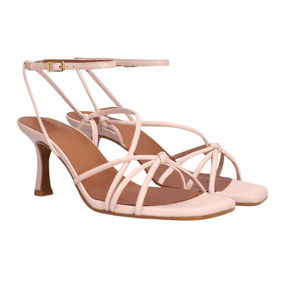Sandal med hæl - Rose metallic 778