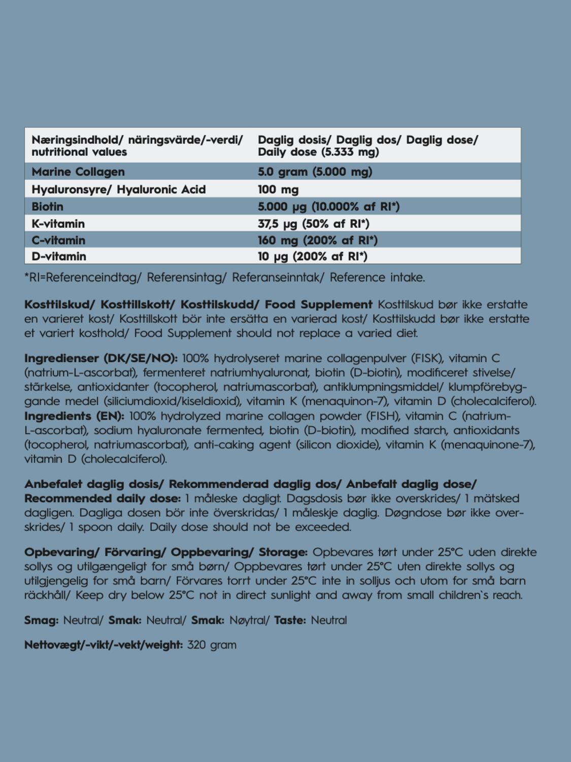 Marine Pro Edition kollagenpulver - 750 ml