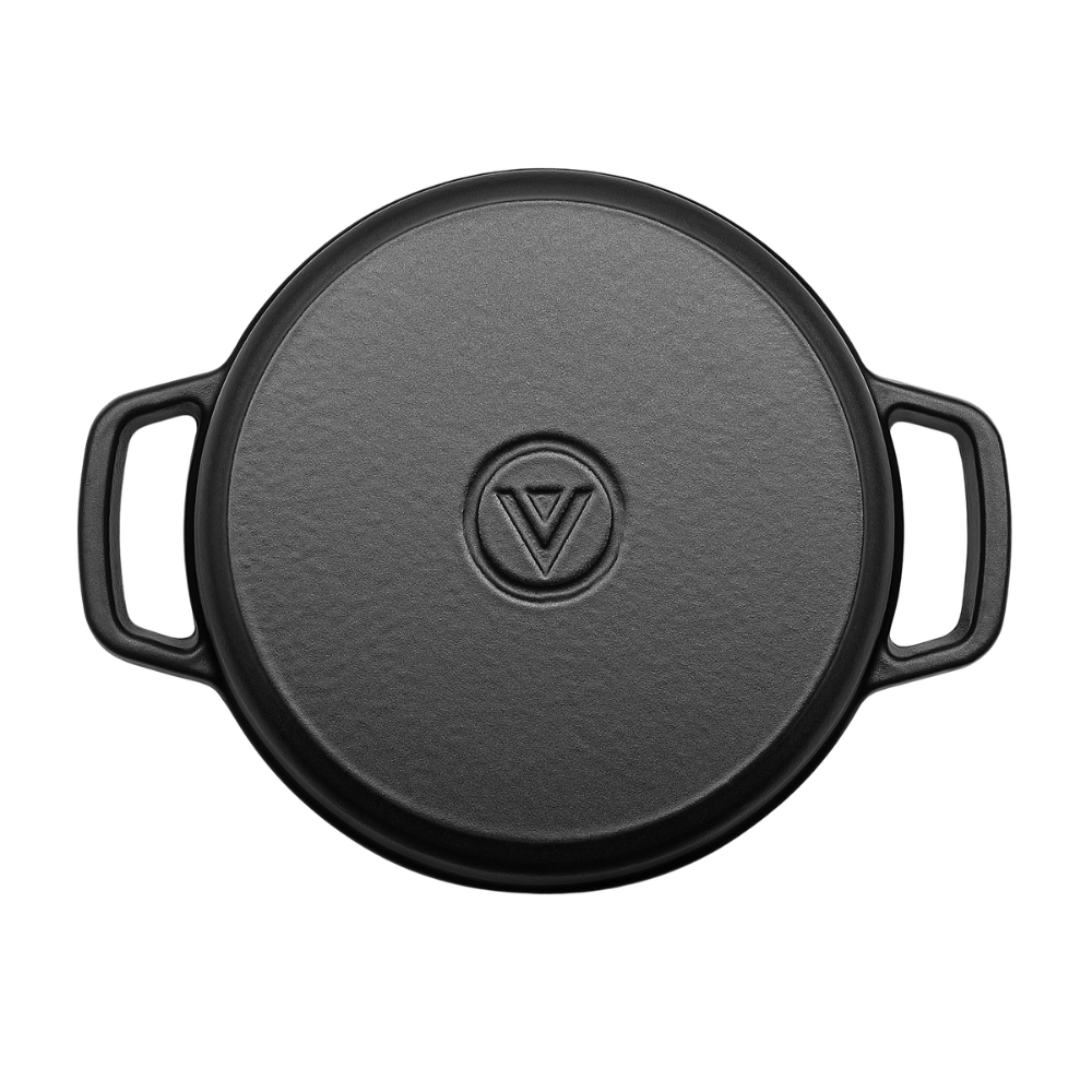 Emaljeret støbejernsgryde, Ø20 cm - Skifersort