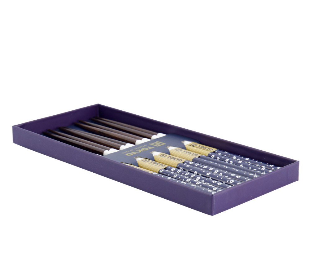 Spisepinde gavesæt, Blue Plum - 5 par