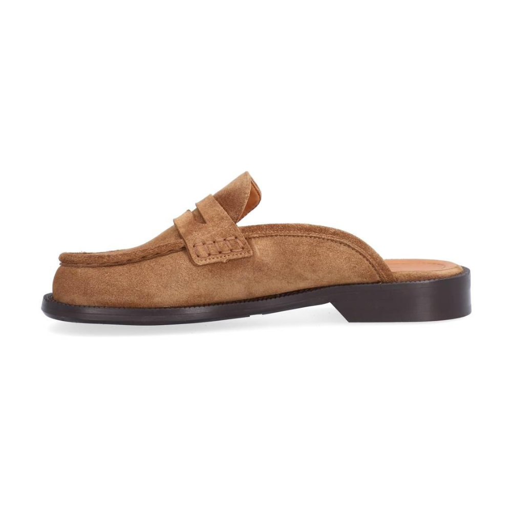 Mule loafers - Tabac babysilk suede 555