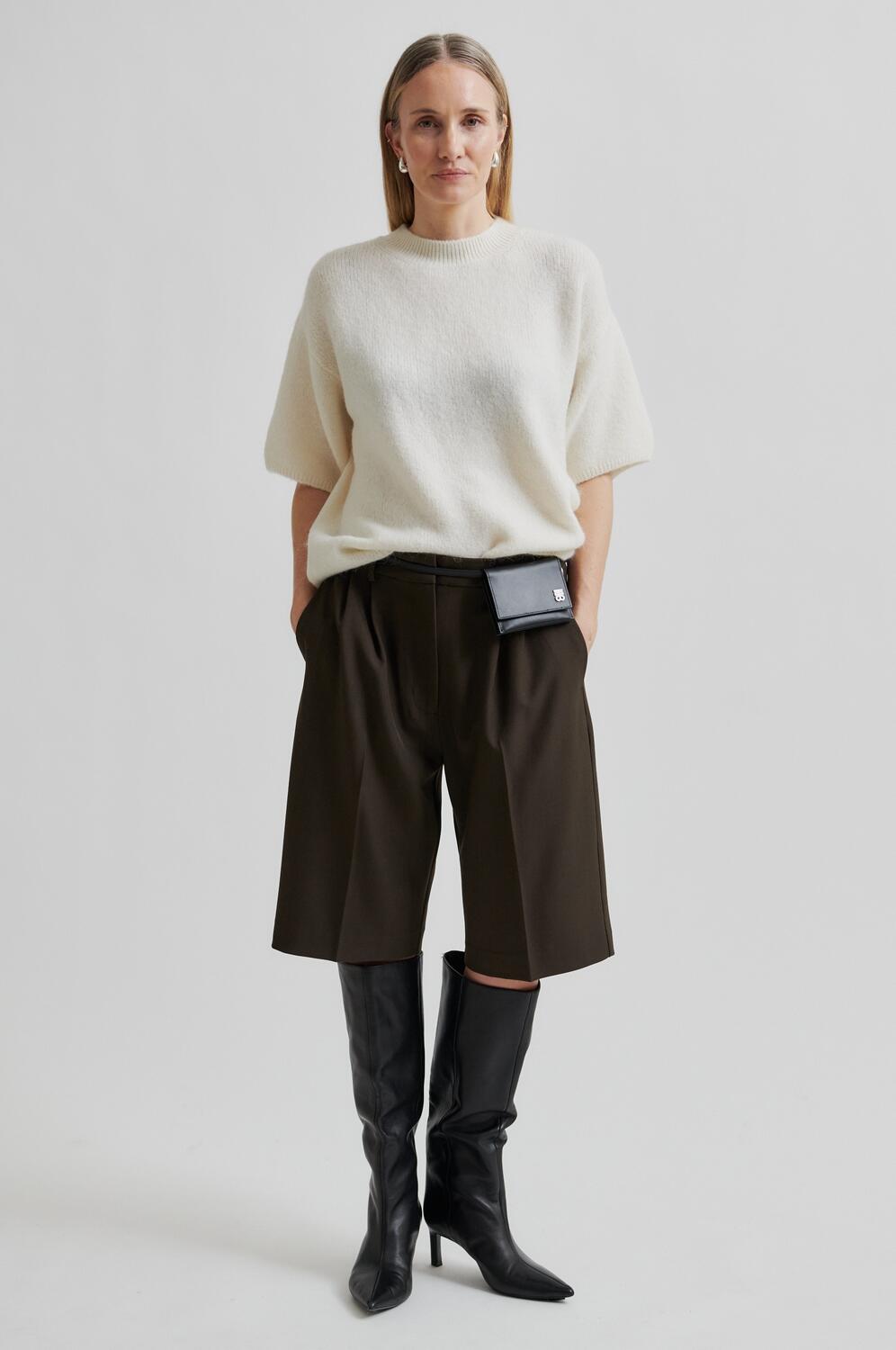 Neel shorts - Dark Brown Melange