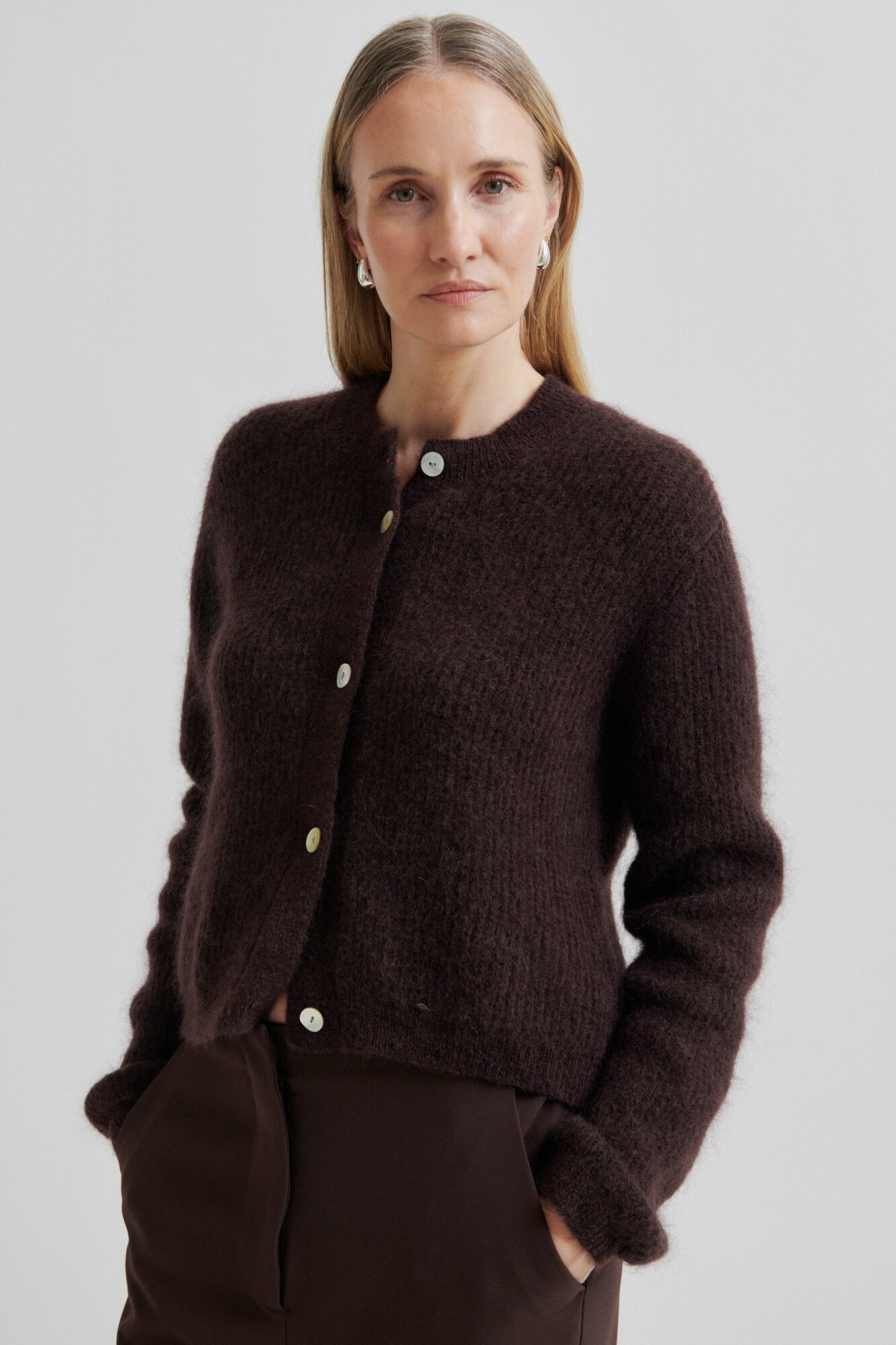 Andrea Rib strikket cardigan - Demitasse
