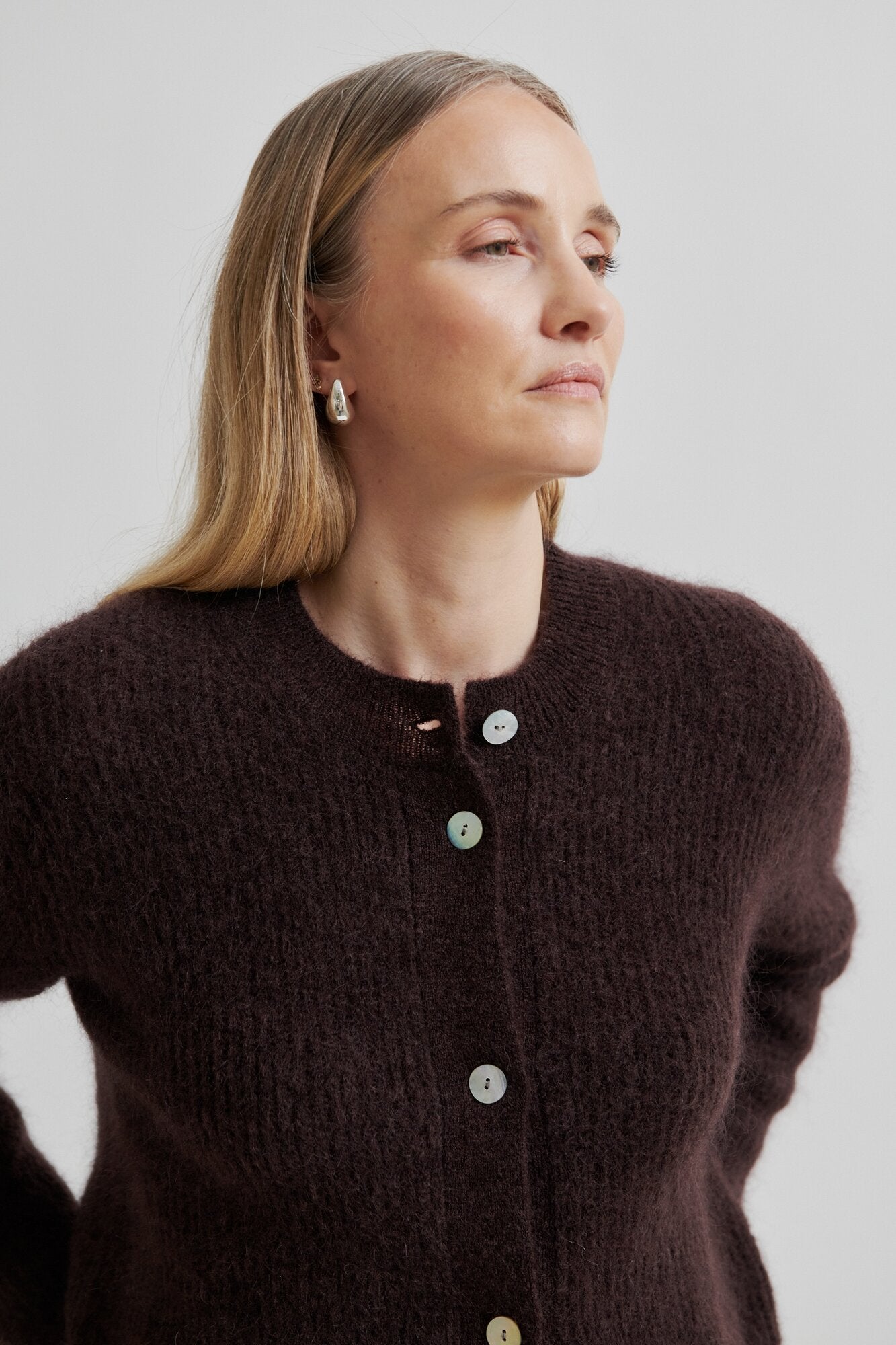 Andrea Rib strikket cardigan - Demitasse