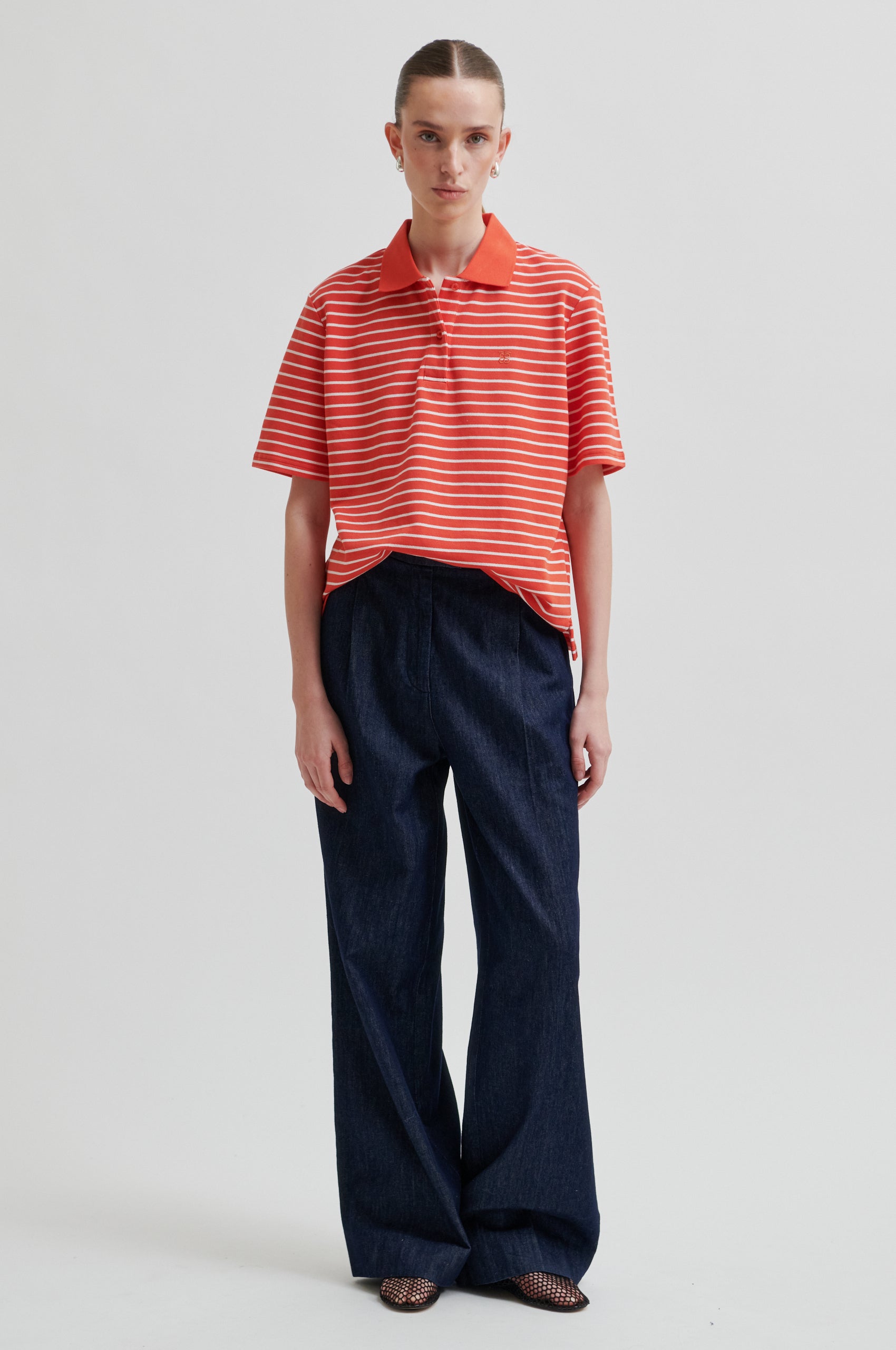 Verbie polotrøje - Red With Light Rose