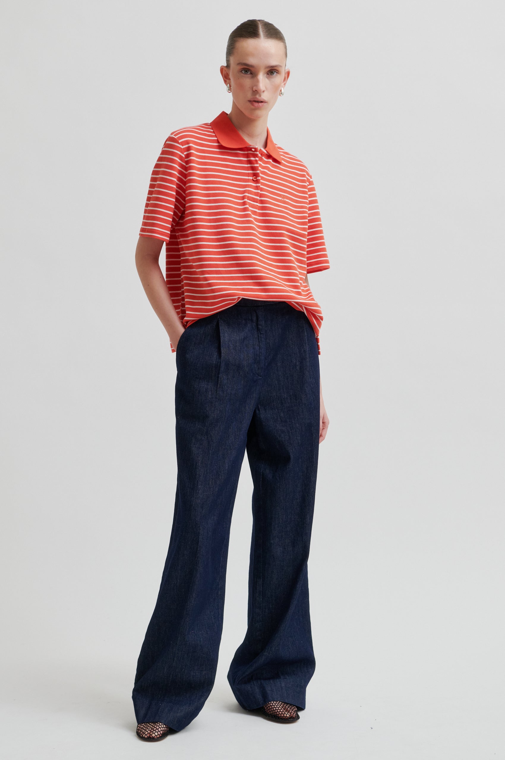 Verbie polotrøje - Red With Light Rose