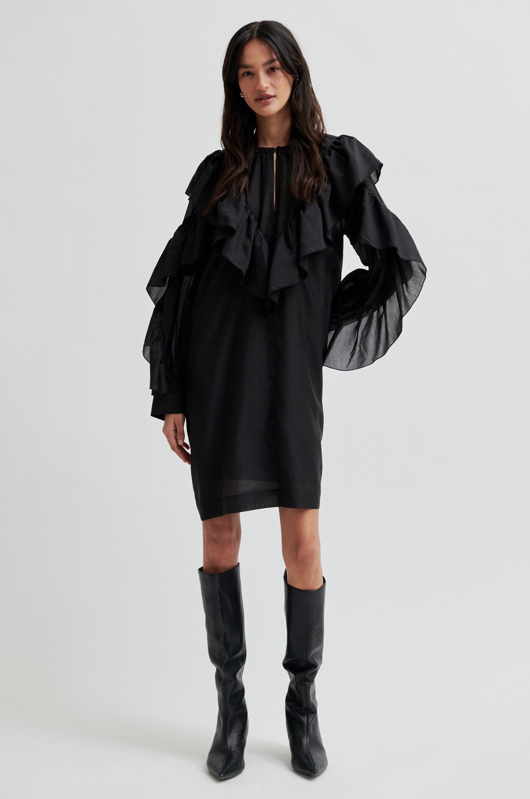 Dream Ruffle kjole - sort